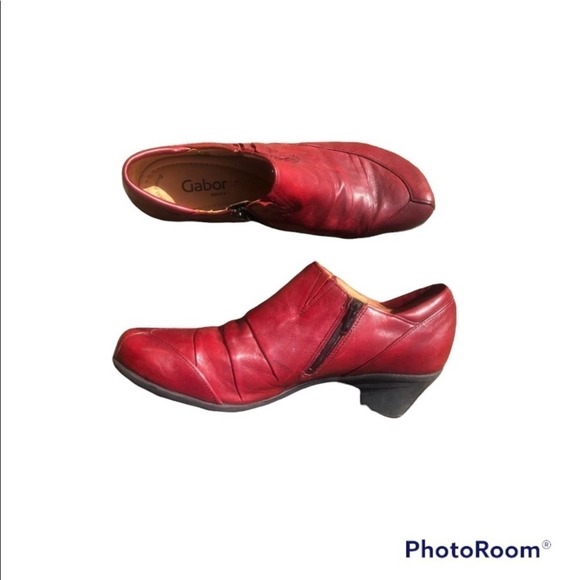 Gabor Sport Leather Ankle Trouser Boot Shoe NWOT Size 9 Red Career Hipster - Picture 3 of 16